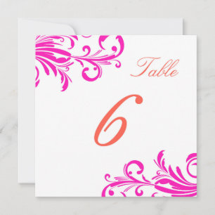Hot Pink Swanky Wirbel Tabelle 6 Einladung