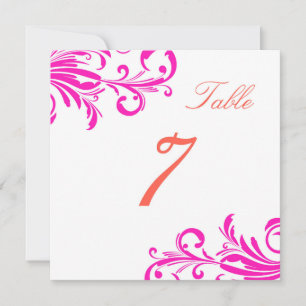 Hot Pink Swanky Wirbel Tabelle 7 Einladung