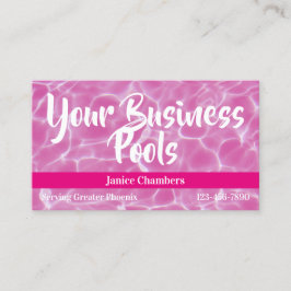 Hot Pink Swimming Pool Foto Visitenkarte