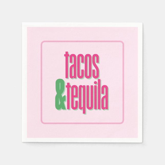 Hot Pink Tacos Birthday Bachelorette Brautparty Serviette (Vorderseite)