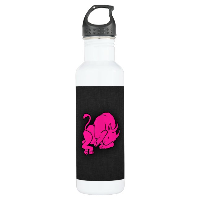 Hot Pink Taurus Bull Zodiac Sign Trinkflasche (Vorderseite)