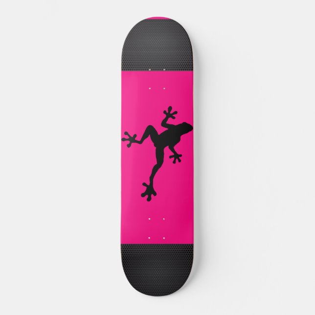 Hot Pink Tree Frog Skateboard (Vorderseite)