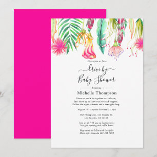 Hot-Pink Tropical Summer Drive by Dusche Einladung