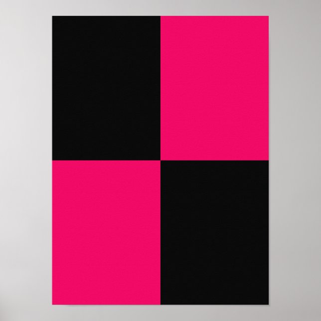 Hot Pink und Black Color Blocks Poster (Vorne)