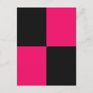 Hot Pink und Black Color Blocks Postkarte