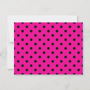 Hot Pink und Black Polka Punkte Postkarte