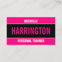 Hot Pink und Black Simple Modern Personal Trainer