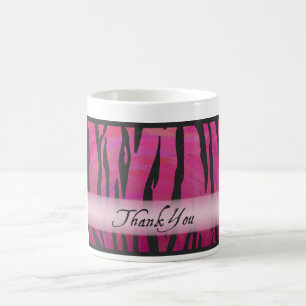 Hot Pink und Black Tiger Strip Vielen Dank Tasse