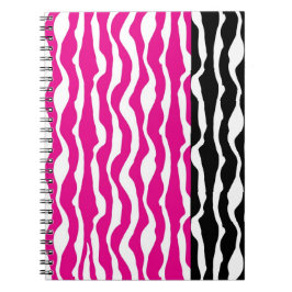 Hot-Pink und Black Zebra Print Spiral Notebook Notizblock