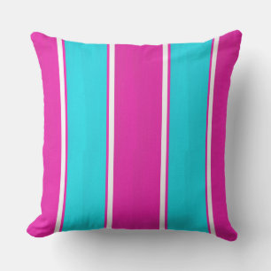 Hot Pink und Blue Cabana Streifen Kissen Kissen