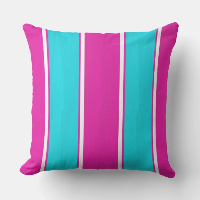 Hot Pink und Blue Cabana Streifen Kissen Kissen