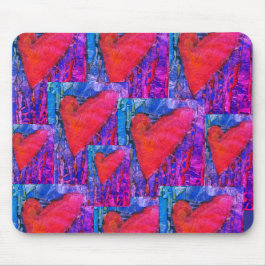 Hot Pink und Blue Multiple Hearts Mausklick Mousepad