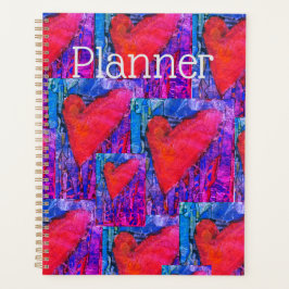 Hot Pink und Blue Multiple Hearts Planer