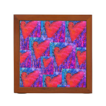 Hot Pink und Blue Multiple Hearts