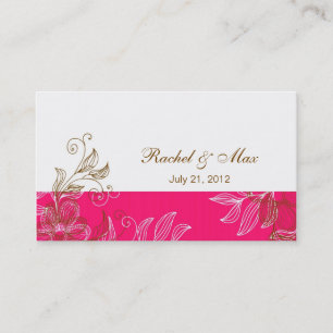 Hot Pink und Brown Elegante Hochzeitskarte Visitenkarte
