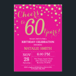 Hot Pink und Gold 60. Geburtstag Diamant Einladung<br><div class="desc">60. Geburtstag Einladung mit Hot Pink und Gold Glitzer Diamond Hintergrund. Gold Confetti. Erwachsener Geburtstag. Männer oder Frauen zum Geburtstag.
Für weitere Anpassungen klicken Sie bitte auf die Schaltfläche "Anpassen" und verwenden Sie unser Designwerkzeug,  um diese Vorlage zu ändern.</div>