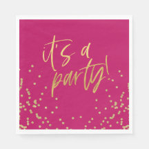 Hot Pink und Gold Confetti Party