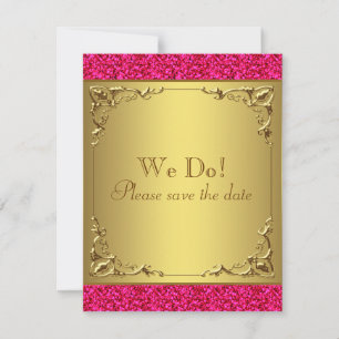 Hot Pink und Gold Save the Date