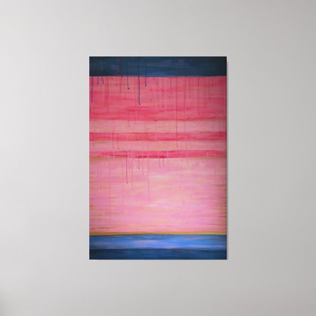Hot Pink und Navy Abstrakt 1 - Canvas Print Leinwanddruck (Vorderseite)