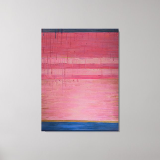Hot Pink und Navy Abstrakt 2 - Canvas Print Leinwanddruck (Vorderseite)
