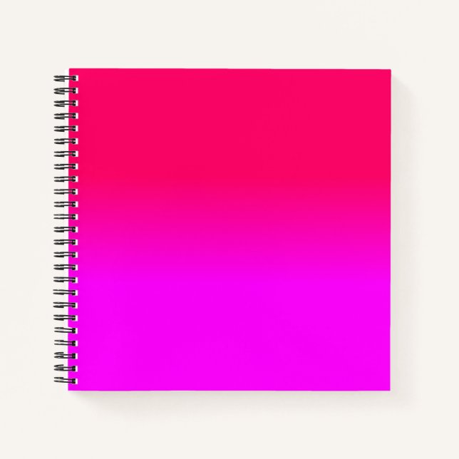 Hot Pink und Neon Pink Ombre Farbtöne Notizbuch (Vorderseite)