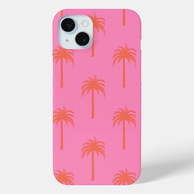 Hot Pink und Orange Palm Tree Handy Case (Rückseite)