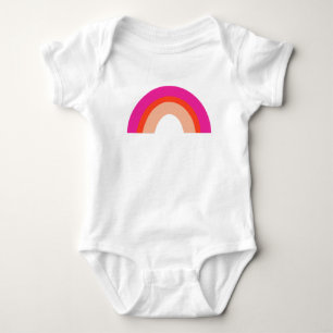 Hot Pink und Orange Rainbow Baby Bodysuit Strampler