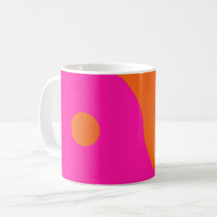 Hot Pink und Orange Yang Kaffeetasse