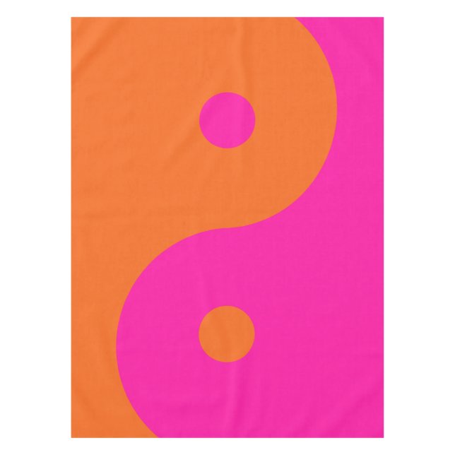Hot Pink und Orange Yang Tischdecke (Vorderseite)