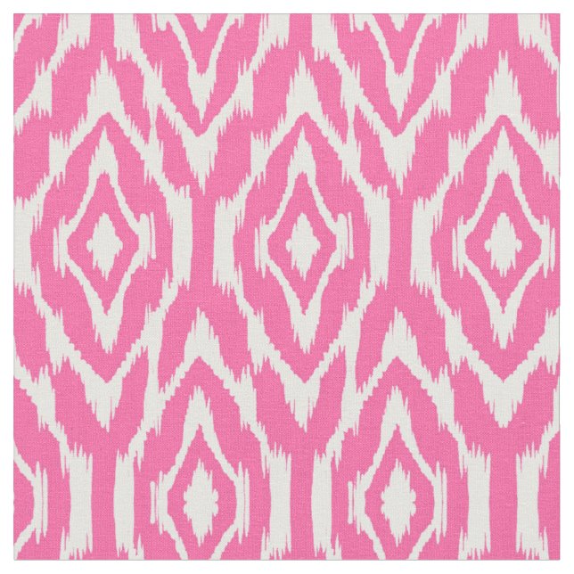Hot Pink und White Ikat Muster Stoff (Nahaufnahme)