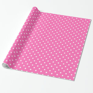 Hot Pink und White Polka Dot Muster Geschenkpapier