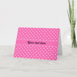 Hot Pink und White Polka Dot Muster Karte