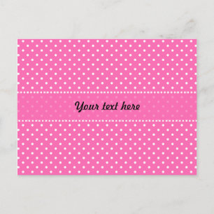 Hot Pink und White Polka Dot Muster Postkarte