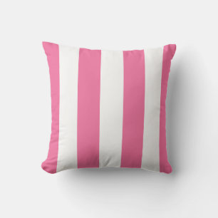 Hot Pink und White Strip Lumbar Kissen