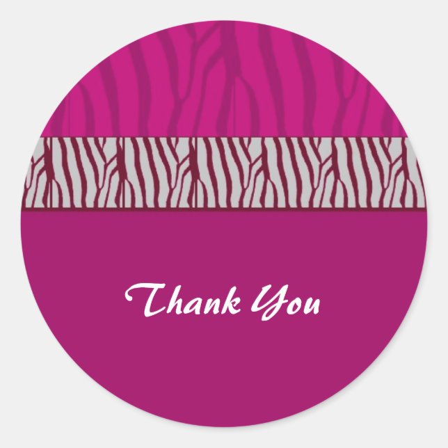 Hot Pink Vielen Dank Runder Aufkleber (Vorderseite)