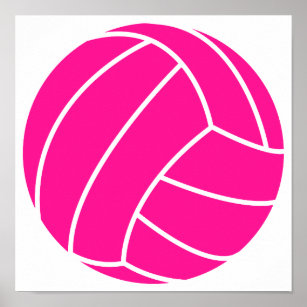 Hot Pink Volleyball Poster
