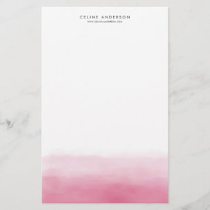 Hot Pink Wasserfarbe Ombre Farbton Personalisiert Briefpapier