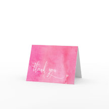 Hot Pink Watercolor Elegante Typografie Vielen Dan
