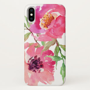 Hot Pink Watercolor Floral Muster Case-Mate iPhone Hülle