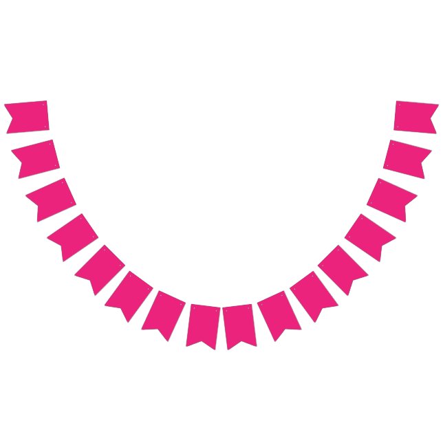 Hot Pink Wedding | Bold Solid Color Invite Wimpelkette (Alle)