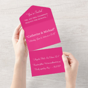 Hot Pink Wedding Fett Farbe einladen All In One Einladung