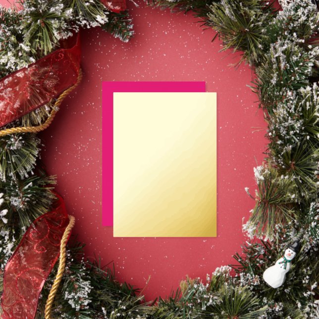 Hot Pink Wedding | Fett Farbe einladen Folien Feiertagskarte (Insitu)