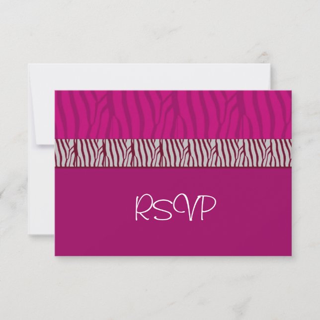 Hot Pink Wedding RSVP Karte (Vorderseite)