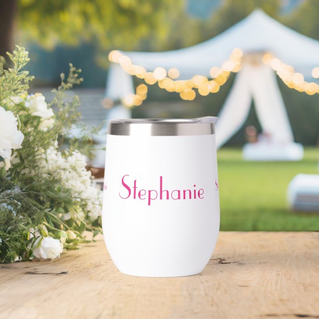 Hot Pink White Custom Name Gift Party Favor (Hochzeit)