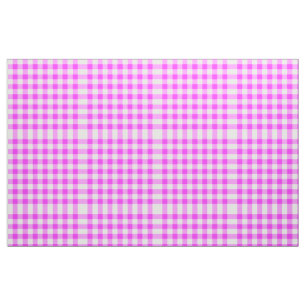 Hot Pink & White Gingham Blockmuster Stoff