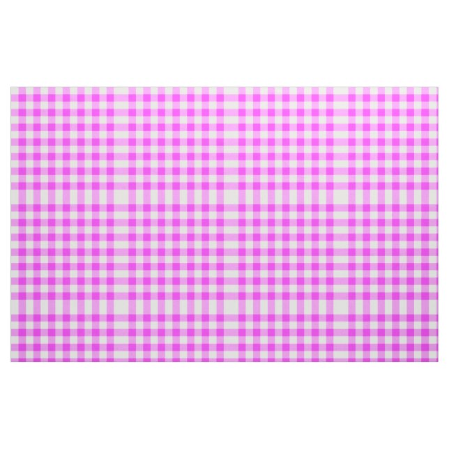 Hot Pink & White Gingham Blockmuster Stoff (Fat Quarter (45,7 x 55,9 cm))