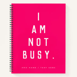 Hot Pink White nicht besetzt Typografie Name Notizbuch