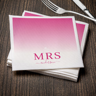 Hot Pink & White Ombre Mrs. Brautparty Wedding Serviette