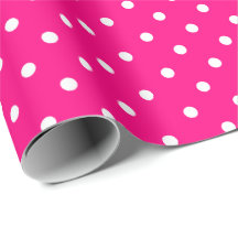 Hot Pink | White Polka Dot Wrapping Paper