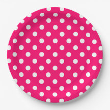 Hot Pink White Polka Dots Muster